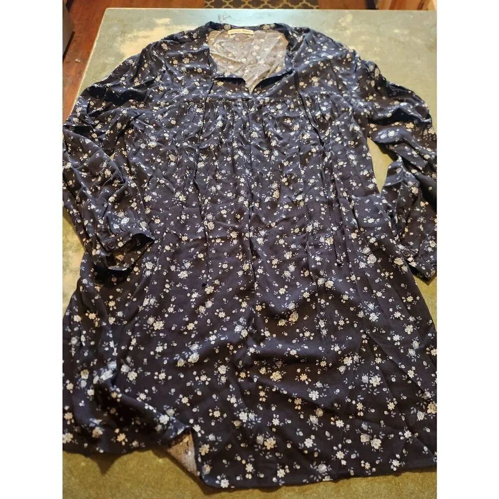 Reformation Cotswold Navy Blue Floral Shift Mini Dress in Bonny size Medium